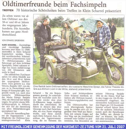 Großansicht Zeitungsbericht NWZ 31.07.2006