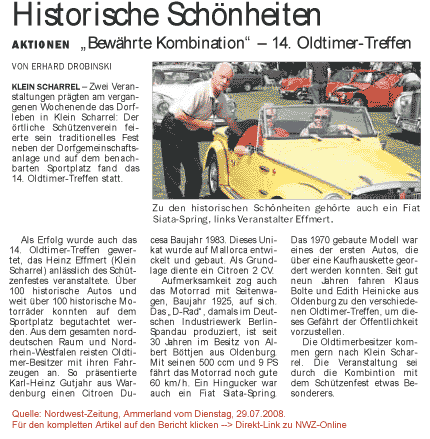 Großansicht Zeitungsbericht NWZ 31.07.2006